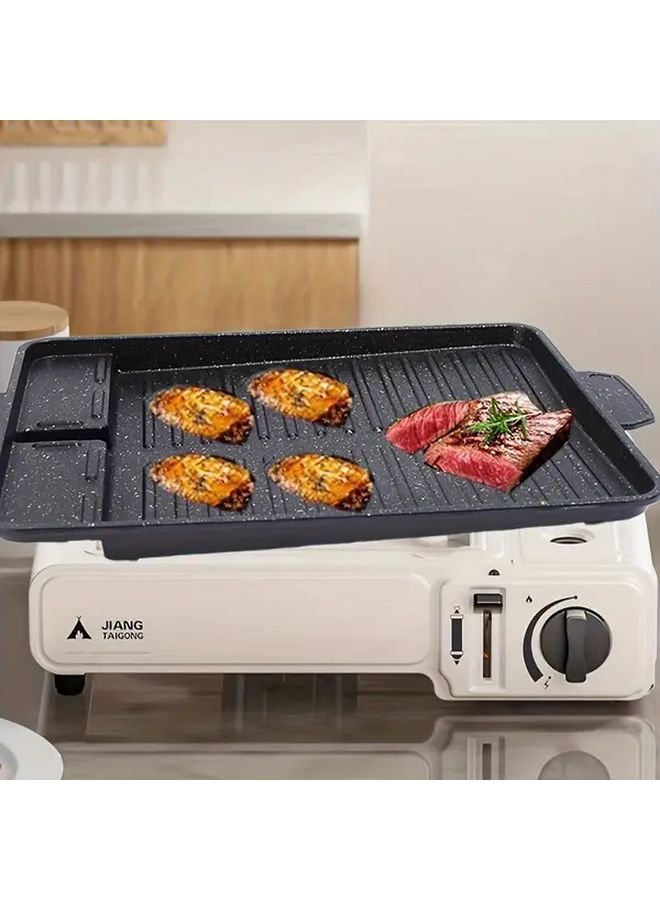 Heavy Duty Titanium Alloy Square Grill Pan Teppanyaki Griddle Rustproof Outdoor BBQ Tray - Image 4